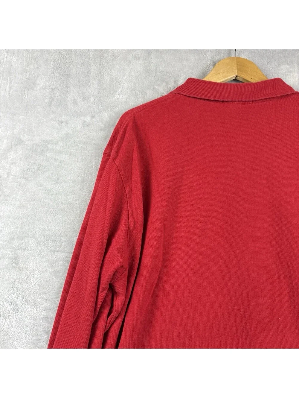 Polo Ralph Lauren Red Rugny Shirt Polo Long Sleeve Navy Pony 100% Cotton Preppy
